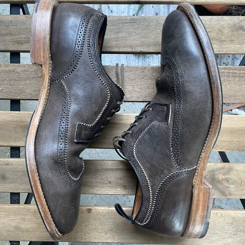 View photo of Viberg Brogue Shoe in Dust Calf