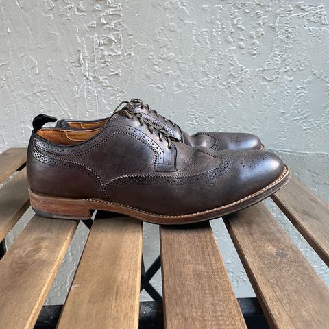 View photo of Viberg Brogue Shoe in Dust Calf