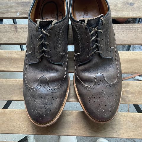 View photo of Viberg Brogue Shoe in Dust Calf