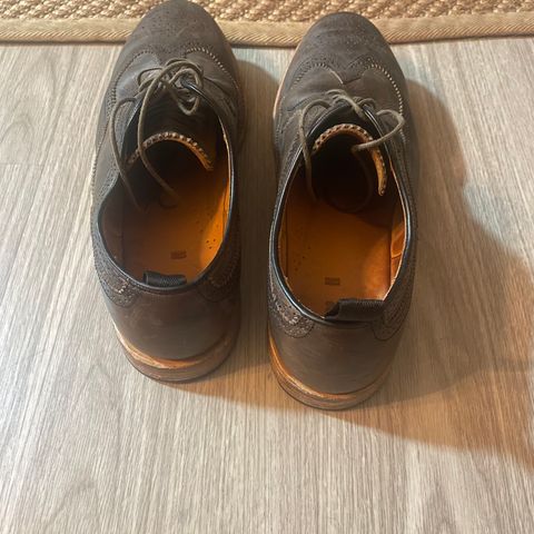 View photo of Viberg Brogue Shoe in Dust Calf