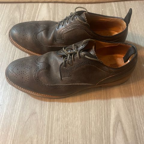 View photo of Viberg Brogue Shoe in Dust Calf