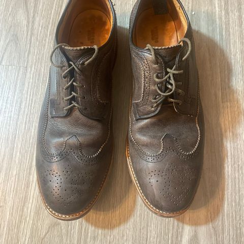 View photo of Viberg Brogue Shoe in Dust Calf