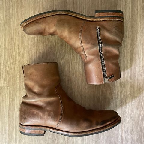 Viberg Side Zip in Maryam Fango Vitello Calf