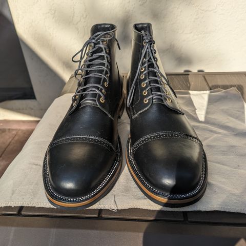 Christian Daniel Larry Lace Up Boot in LeFarc Black Albatros