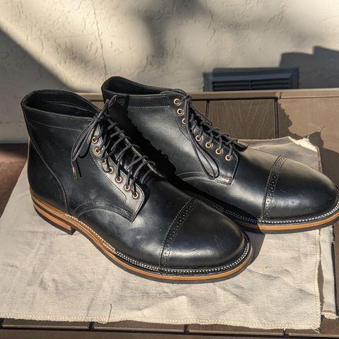 Christian Daniel Larry Lace Up Boot in LeFarc Black Albatros