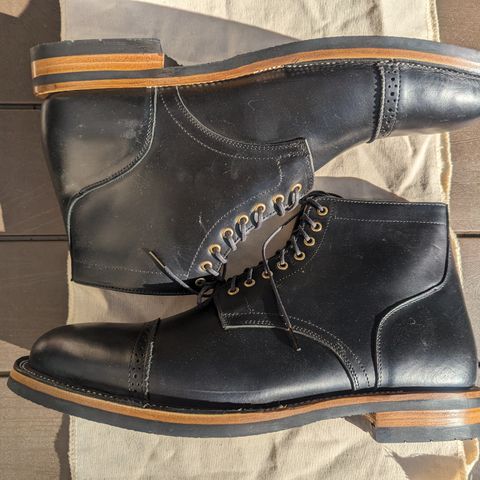 Christian Daniel Larry Lace Up Boot in LeFarc Black Albatros
