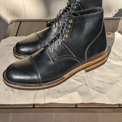 Christian Daniel Larry Lace Up Boot in LeFarc Black Albatros