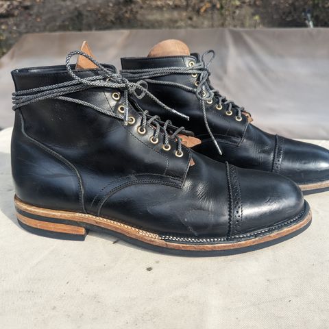 Christian Daniel Larry Lace Up Boot in LeFarc Black Albatros