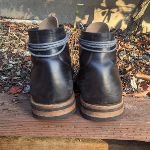 Christian Daniel Larry Lace Up Boot in LeFarc Black Albatros