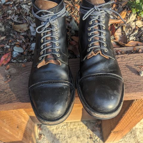 Christian Daniel Larry Lace Up Boot in LeFarc Black Albatros