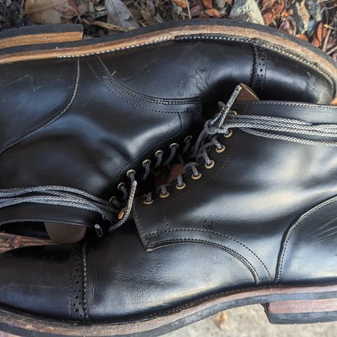 Christian Daniel Larry Lace Up Boot in LeFarc Black Albatros