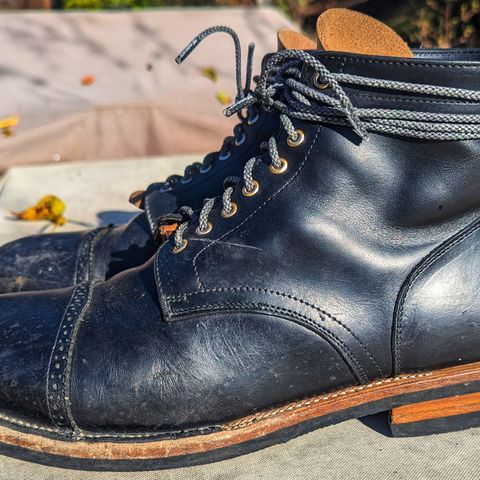 Christian Daniel Larry Lace Up Boot in LeFarc Black Albatros