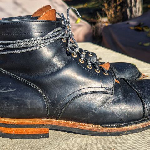 Christian Daniel Larry Lace Up Boot in LeFarc Black Albatros
