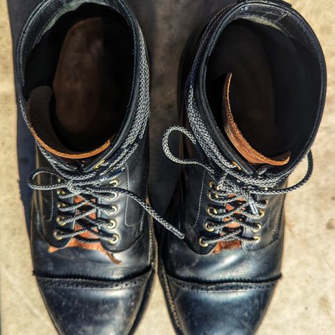 Christian Daniel Larry Lace Up Boot in LeFarc Black Albatros