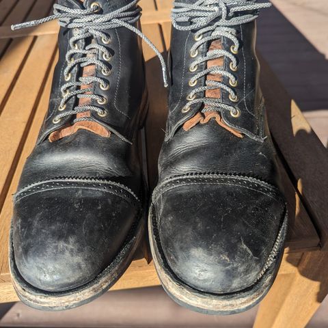 Christian Daniel Larry Lace Up Boot in LeFarc Black Albatros