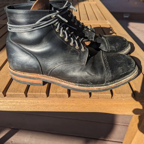 Christian Daniel Larry Lace Up Boot in LeFarc Black Albatros