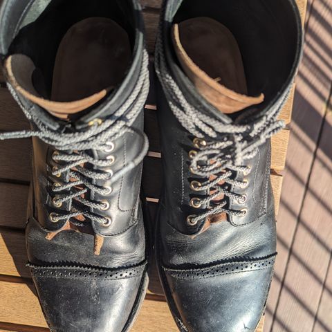 Christian Daniel Larry Lace Up Boot in LeFarc Black Albatros