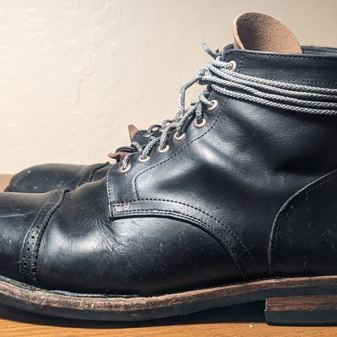 Christian Daniel Larry Lace Up Boot in LeFarc Black Albatros