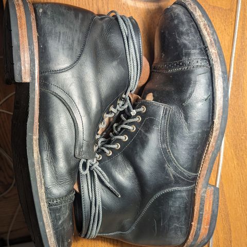 Christian Daniel Larry Lace Up Boot in LeFarc Black Albatros
