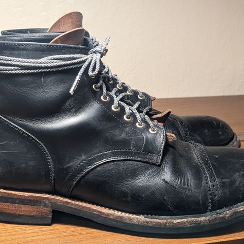 Christian Daniel Larry Lace Up Boot in LeFarc Black Albatros