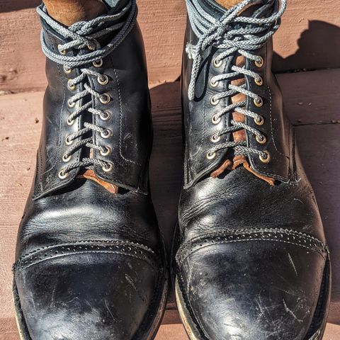 Christian Daniel Larry Lace Up Boot in LeFarc Black Albatros