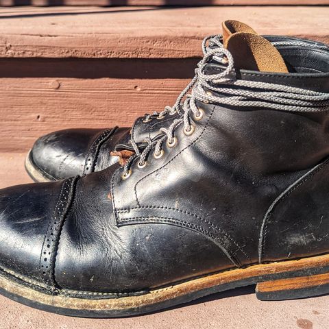 Christian Daniel Larry Lace Up Boot in LeFarc Black Albatros