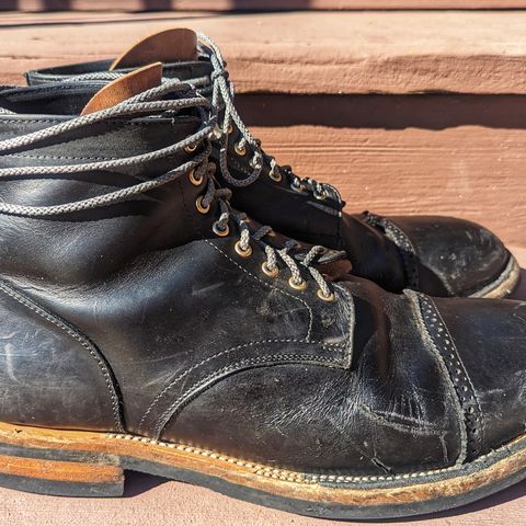 Christian Daniel Larry Lace Up Boot in LeFarc Black Albatros
