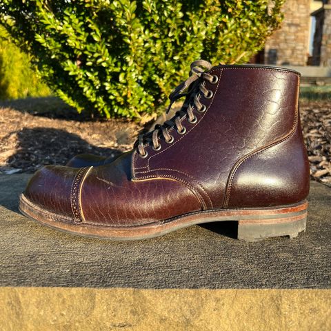 View photo of Viberg Service Boot in Shinki Dark Brown Oiled Horsebutt