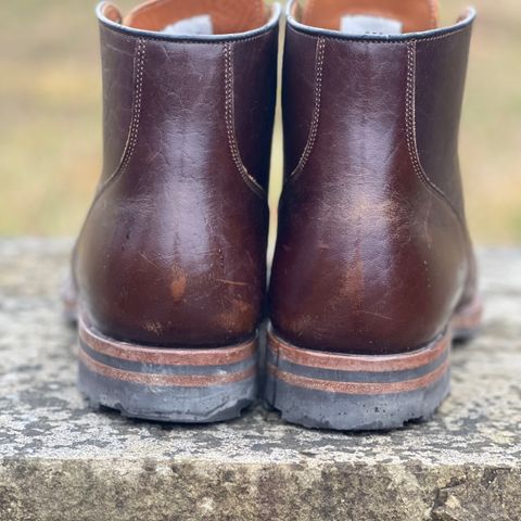 View photo of Viberg Service Boot in Shinki Dark Brown Oiled Horsebutt