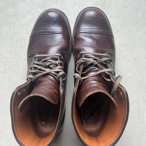 View photo of Viberg Service Boot in Shinki Dark Brown Oiled Horsebutt