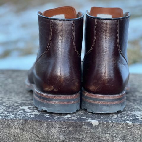 View photo of Viberg Service Boot in Shinki Dark Brown Oiled Horsebutt