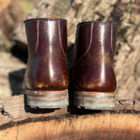 View photo of Viberg Service Boot in Shinki Dark Brown Oiled Horsebutt