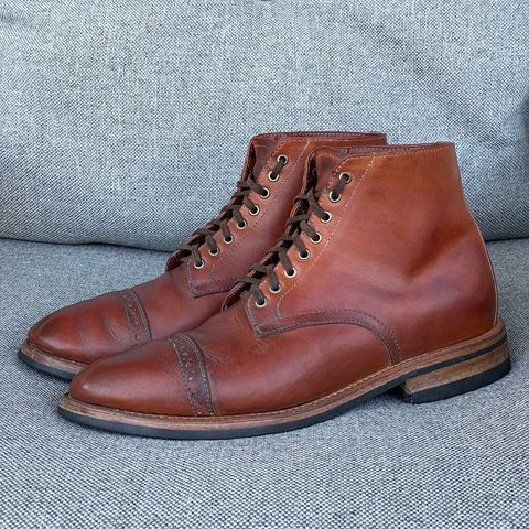Oak Street Bootmakers Lakeshore Boot in Badalassi Carlo Cognac Pueblo Veg Crust