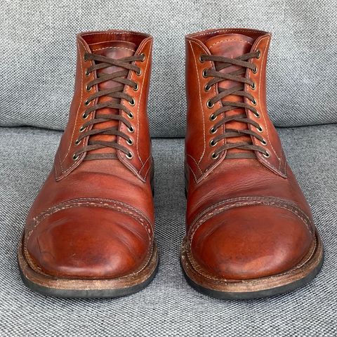 View photo of Oak Street Bootmakers Lakeshore Boot in Badalassi Carlo Cognac Pueblo Veg Crust