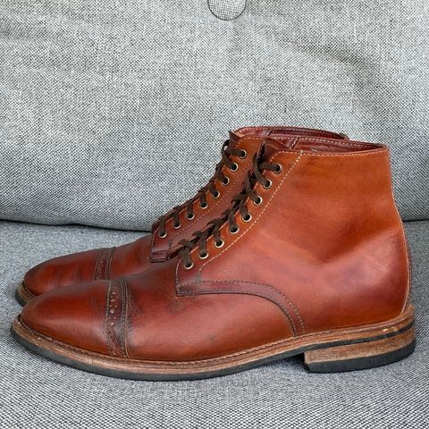 View photo of Oak Street Bootmakers Lakeshore Boot in Badalassi Carlo Cognac Pueblo Veg Crust