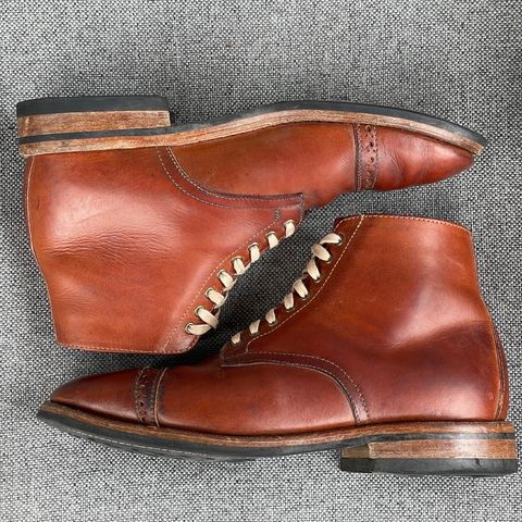 View photo of Oak Street Bootmakers Lakeshore Boot in Badalassi Carlo Cognac Pueblo Veg Crust