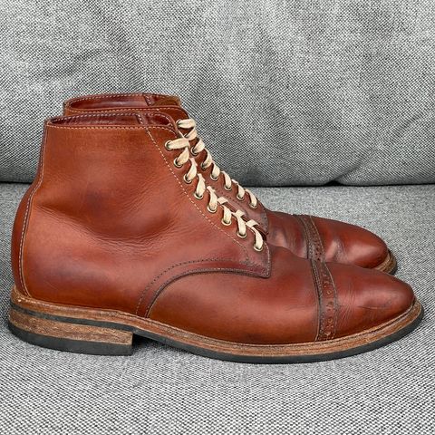 View photo of Oak Street Bootmakers Lakeshore Boot in Badalassi Carlo Cognac Pueblo Veg Crust