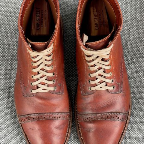 View photo of Oak Street Bootmakers Lakeshore Boot in Badalassi Carlo Cognac Pueblo Veg Crust