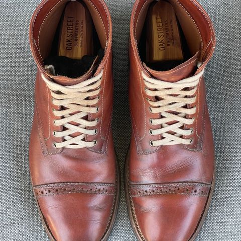 View photo of Oak Street Bootmakers Lakeshore Boot in Badalassi Carlo Cognac Pueblo Veg Crust