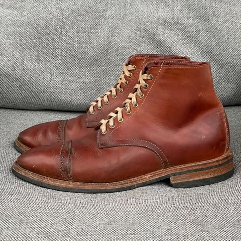 View photo of Oak Street Bootmakers Lakeshore Boot in Badalassi Carlo Cognac Pueblo Veg Crust