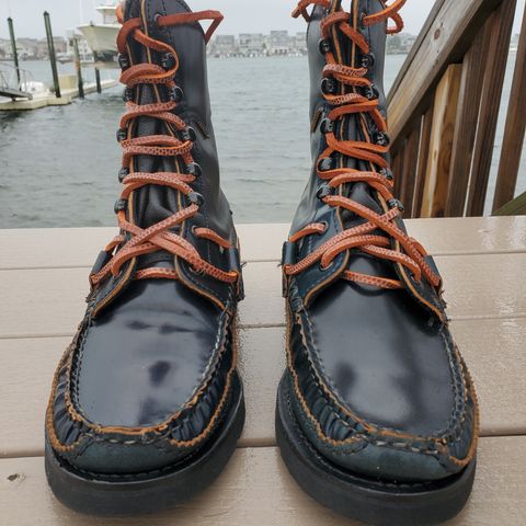 Yuketen Superior Short Hunt Boots in Horween Navy Shell Cordovan