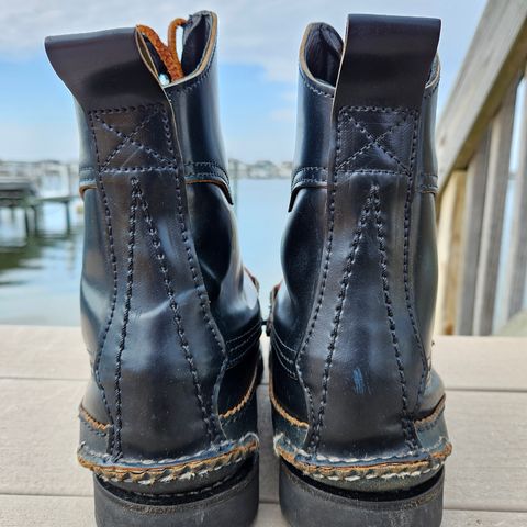Yuketen Superior Short Hunt Boots in Horween Navy Shell Cordovan