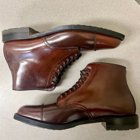 Alden Straight Tip Boot in Horween Color 8 Shell Cordovan