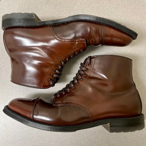 Alden Straight Tip Boot in Horween Color 8 Shell Cordovan