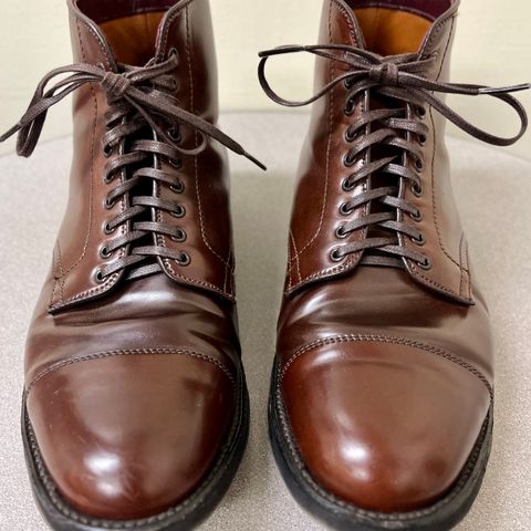 Alden Straight Tip Boot in Horween Color 8 Shell Cordovan