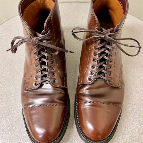Alden Straight Tip Boot in Horween Color 8 Shell Cordovan