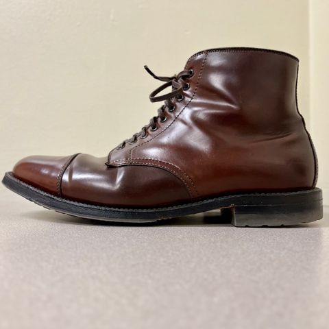 Alden Straight Tip Boot in Horween Color 8 Shell Cordovan