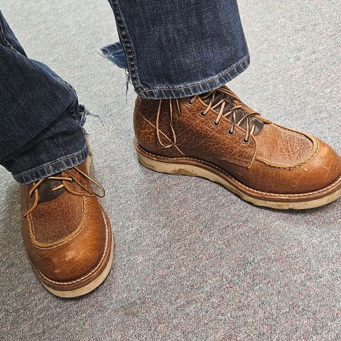 Truman Moc Toe in Cognac Shrunken Bison
