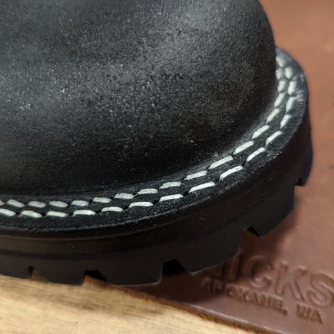 Drew's 8-Inch Logger in Black Smooth & Black Roughout