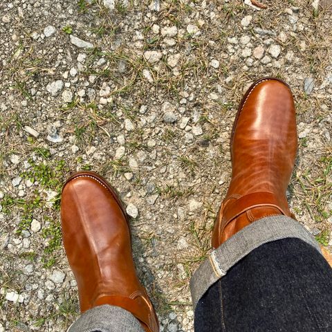 Raland Bootmaker Engineer Boot in Tarnsjo Garveri Vegetable Tanned Horsehide